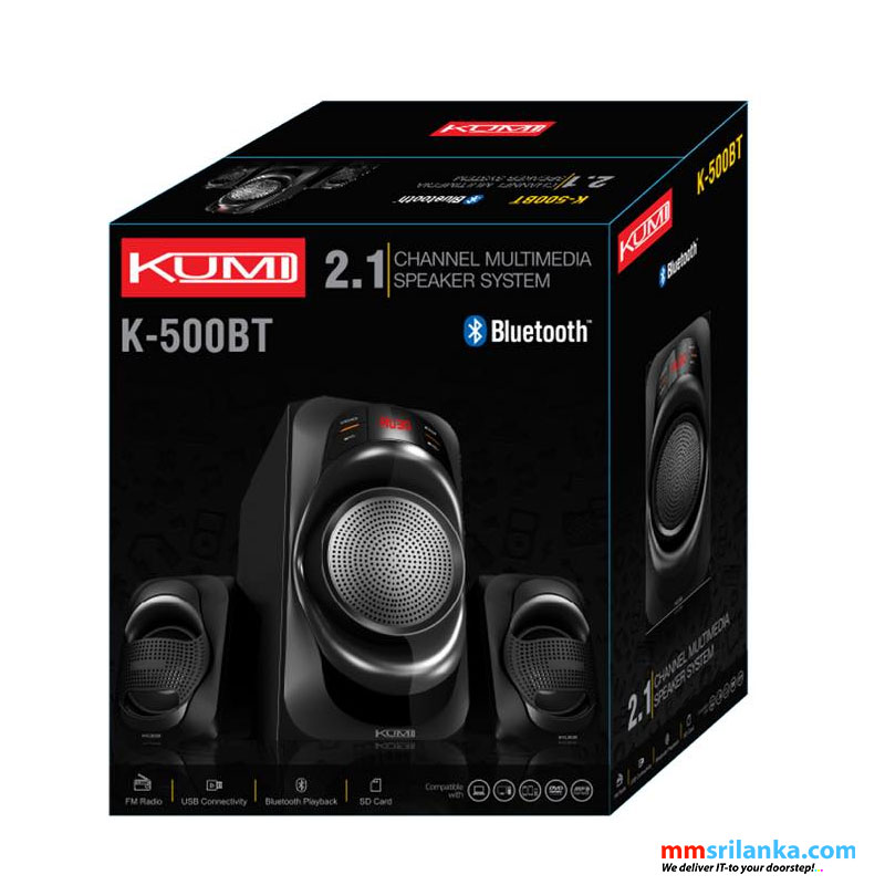 KUMI 2.1 Channel Multimedia Bluetooth Speaker System with FM Radio, SD CARD  and USB Play